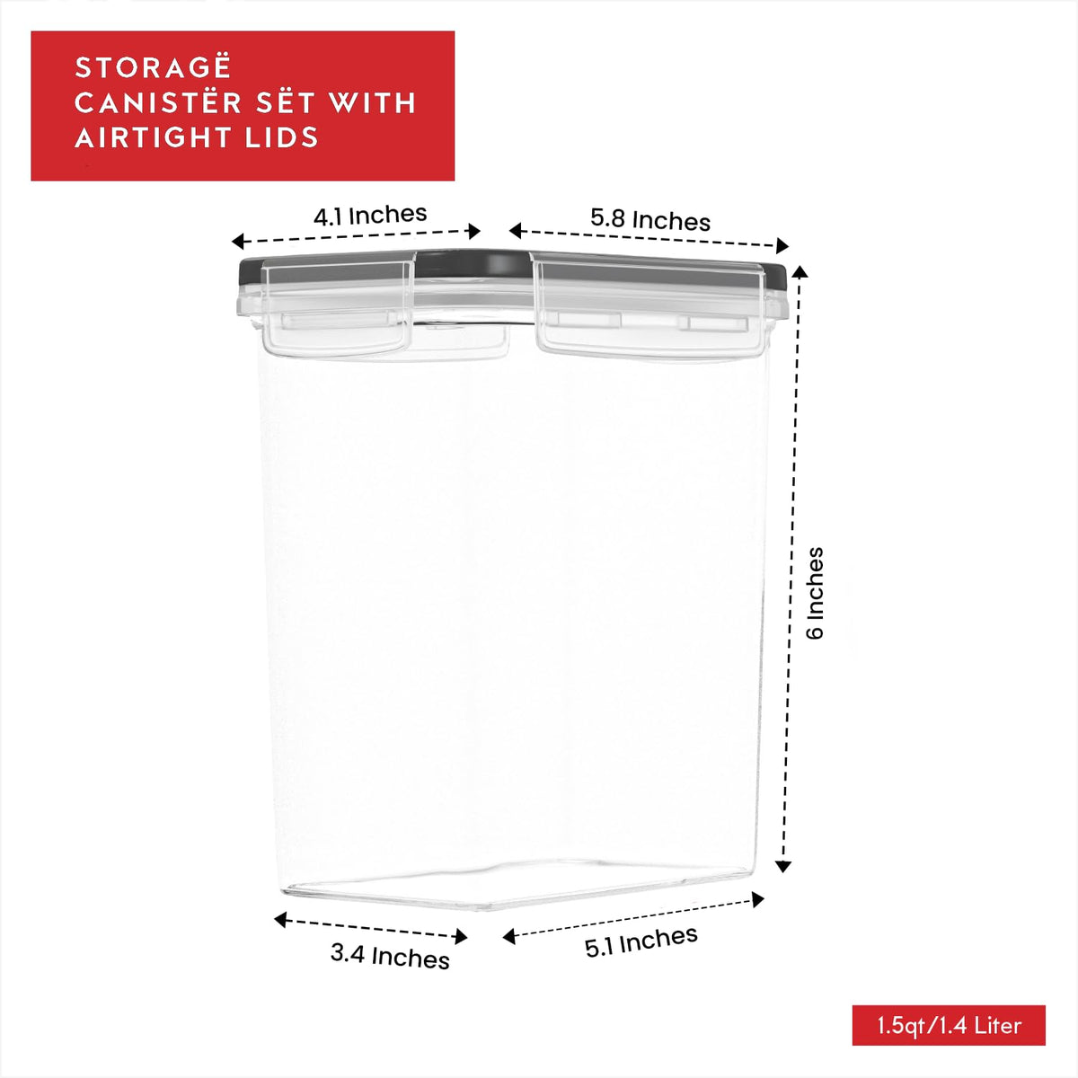 DWËLLZA KITCHEN clear BPA-free plastic for easy content visibility
