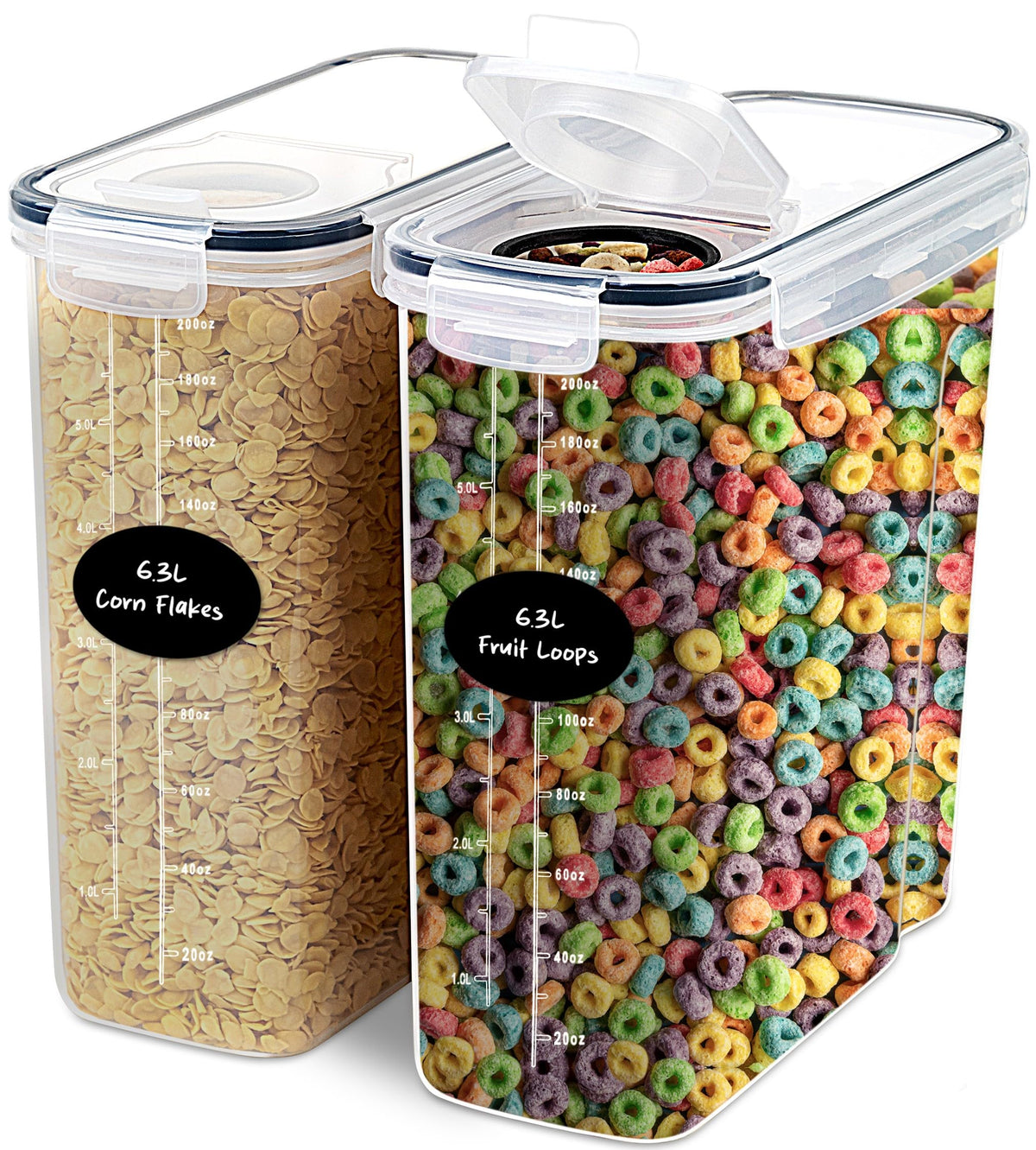 DWËLLZA KITCHEN extra-large cereal container front view for easy bulk storage and quick access.