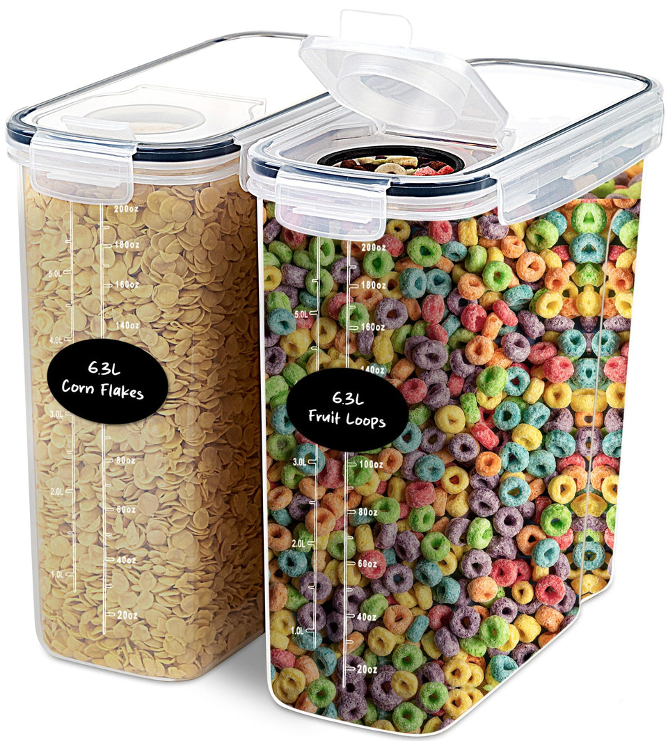 DWËLLZA KITCHEN extra-large cereal container front view for easy bulk storage and quick access.