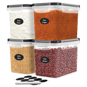 DWËLLZA KITCHEN flour sugar storage set with airtight lids keeps pantry organized