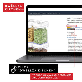 DWËLLZA KITCHEN lid-push seal demonstrated for freshness and easy access