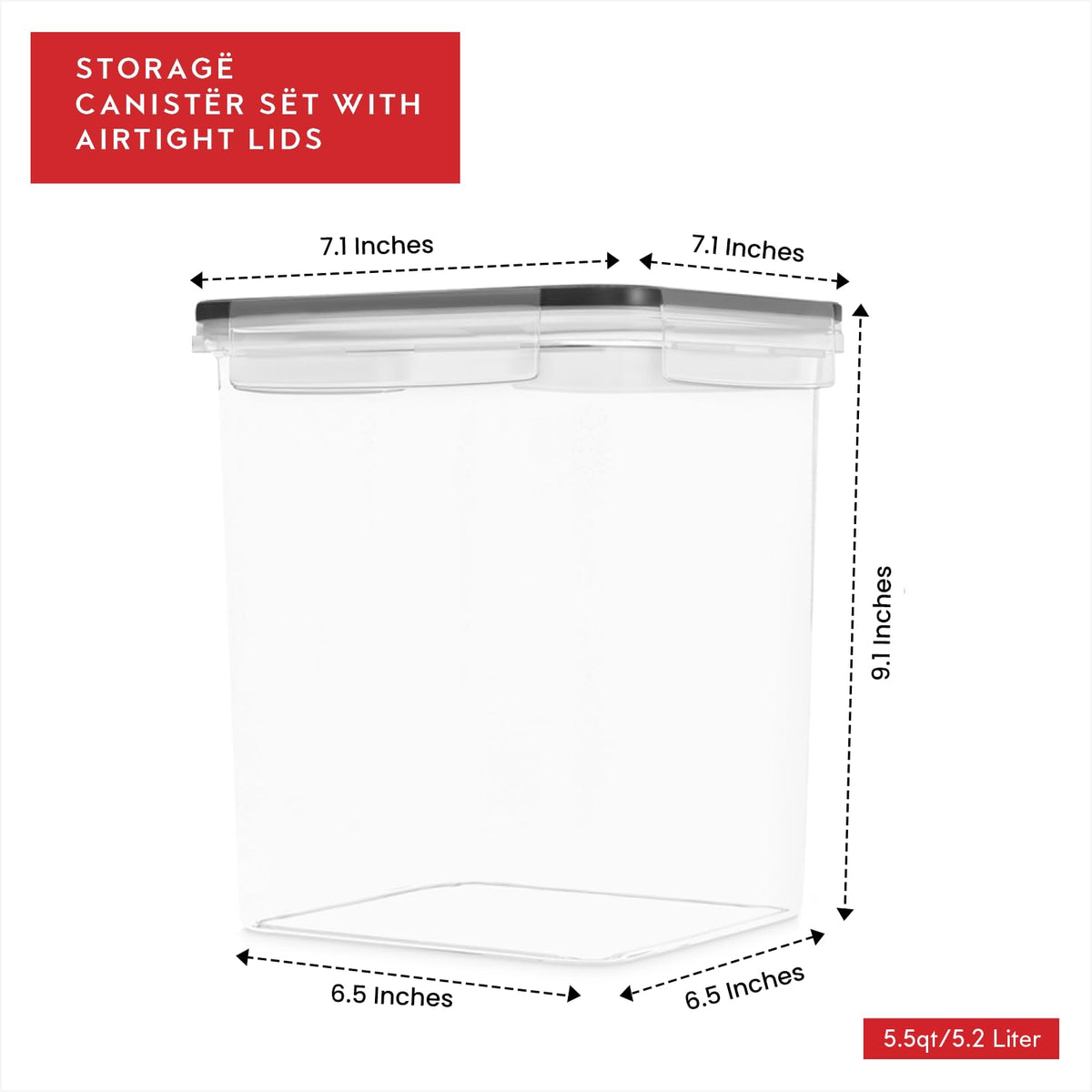 DWËLLZA KITCHEN silicone-sealed lid blocks air for sugars and dry goods.