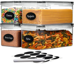 Dwellza Kitchen pasta containers, front view, 3.2L each for organized pantry storage.