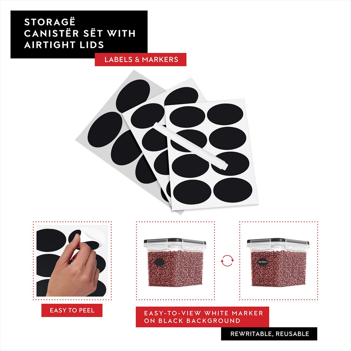 DWËLLZA KITCHEN reusable labels and marker simplify content updates