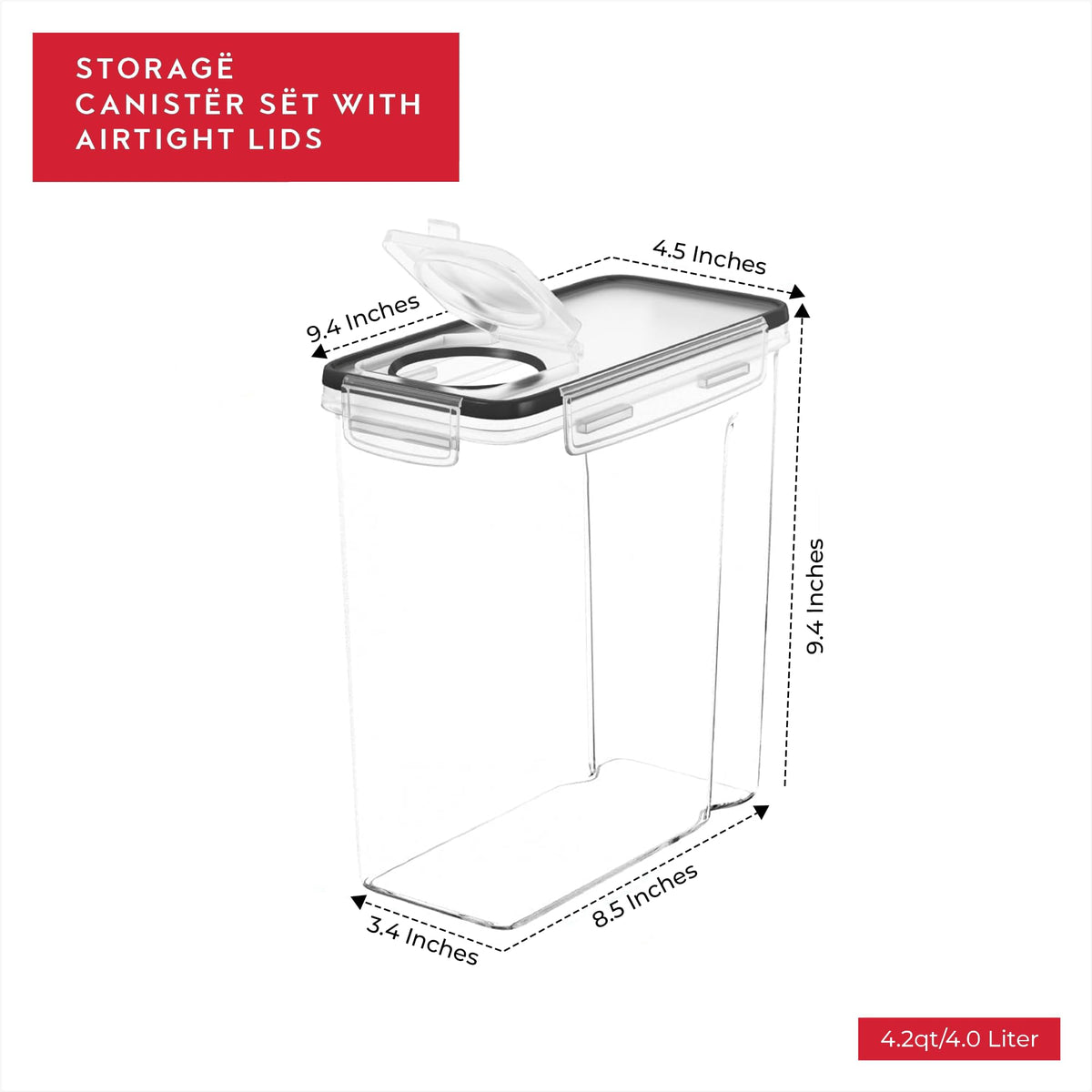Dwellza Kitchen BPA-free plastic provides safe, durable storage.