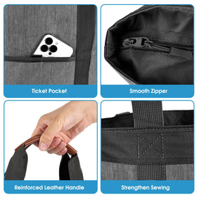 Dwscroad insulated bag gray durable zipper for lasting use.