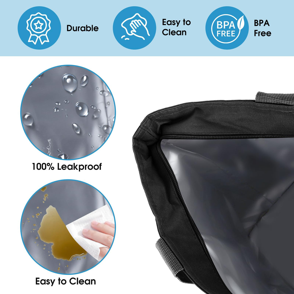 Dwscroad insulated bag gray leakproof seams prevent leaks during transport.