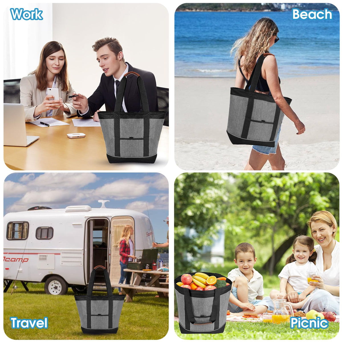 Dwscroad insulated bag gray use scenarios picnic and beach trips.