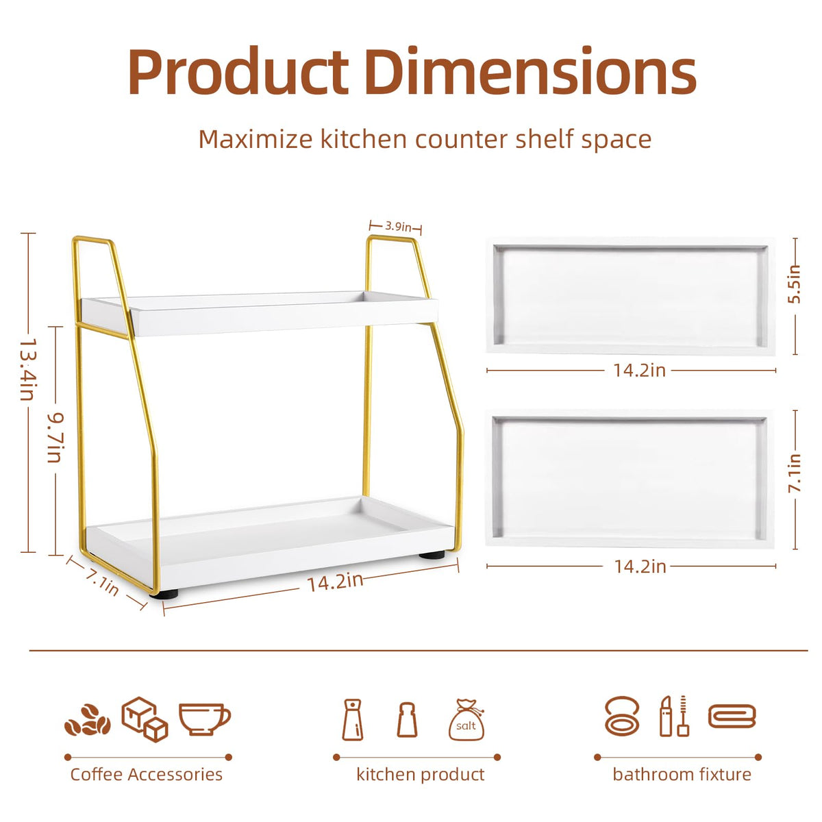 DWTS wooden shelf coffee station adds stylish storage for mugs, sugars, and tea at the counter.