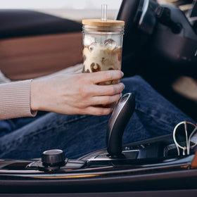 DWTS DANWEITESI 24 oz glass cup fits standard car cup holder