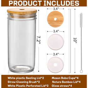 DWTS DANWEITESI wide-mouth 24 oz mason jar ideal for smoothies on the go