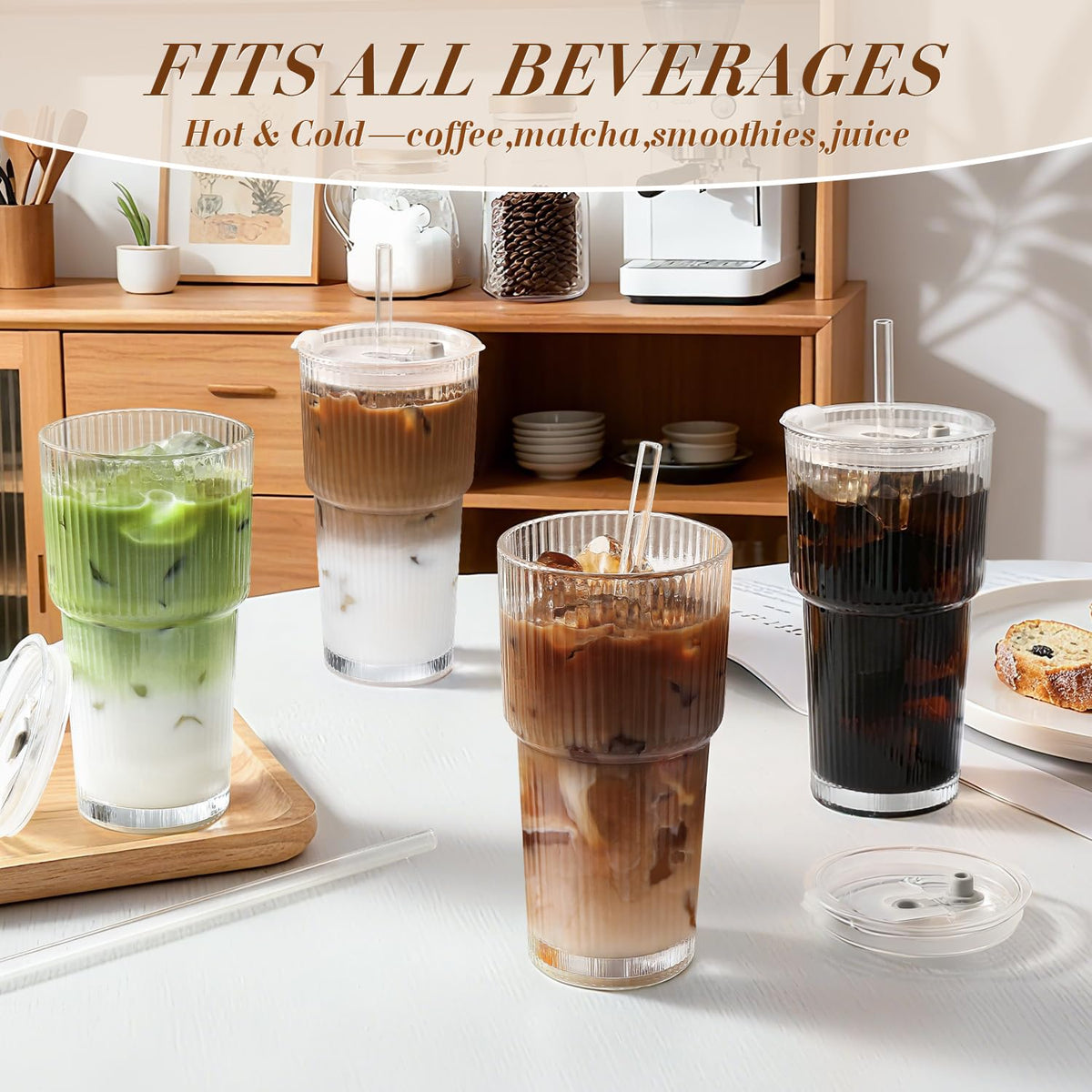 DWTS DANWEITESI 4-pack glass tumblers, gift-ready for kitchen and entertaining