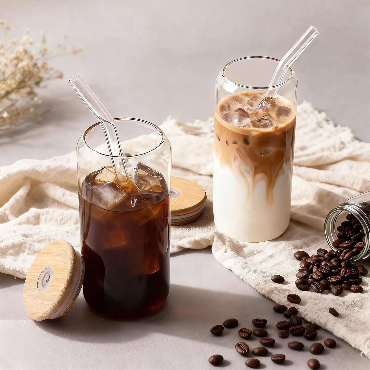DWTS DANWEITESI crystal-clear glass cup enhances drink visual appeal.