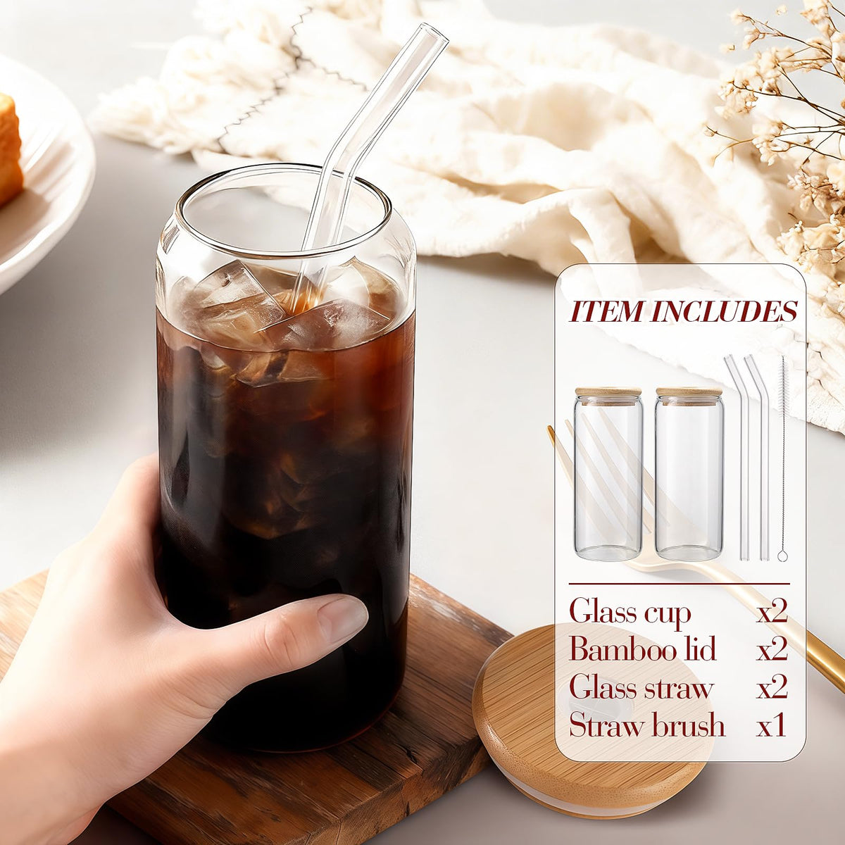 DWTS DANWEITESI curved glass straws deliver smooth sipping and eco-friendly reuse.