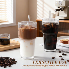DWTS DANWEITESI easy-clean glass cups with lids and straws for everyday use
