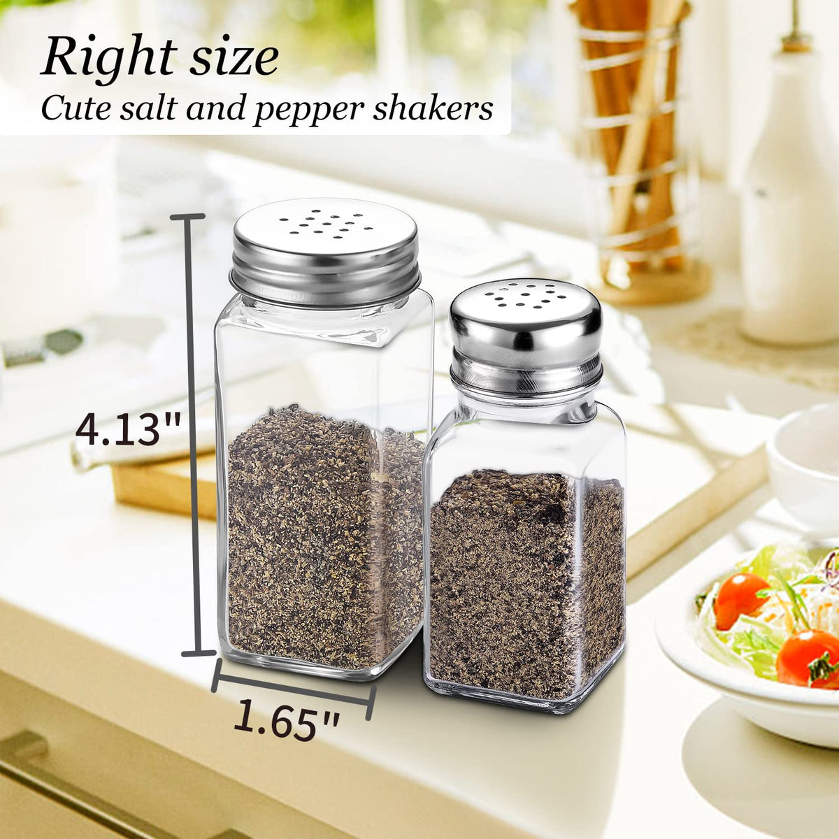 DWTS Danweitesi glass pepper shaker with stainless steel lid for precise seasoning.