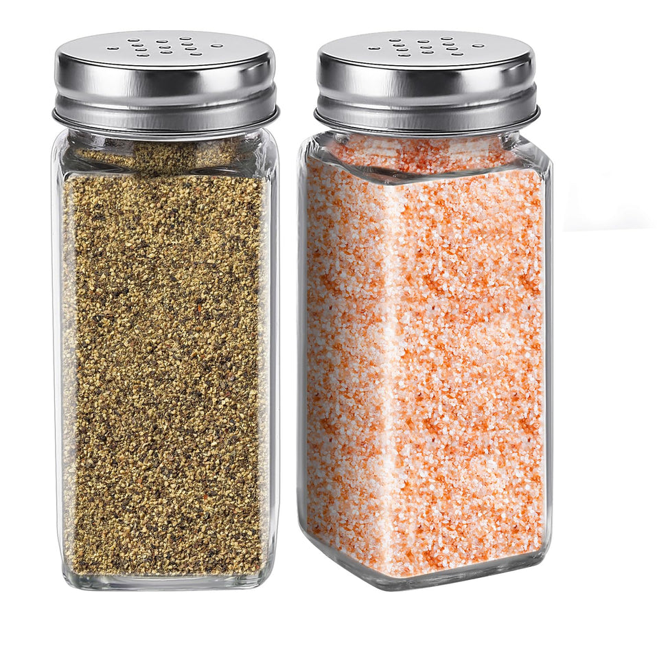 DWTS Danweitesi glass salt shaker with a large lid for easy refills in farmhouse kitchens.