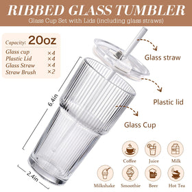 DWTS DANWEITESI 20oz leak-proof glass cup fits car cup holders during travel