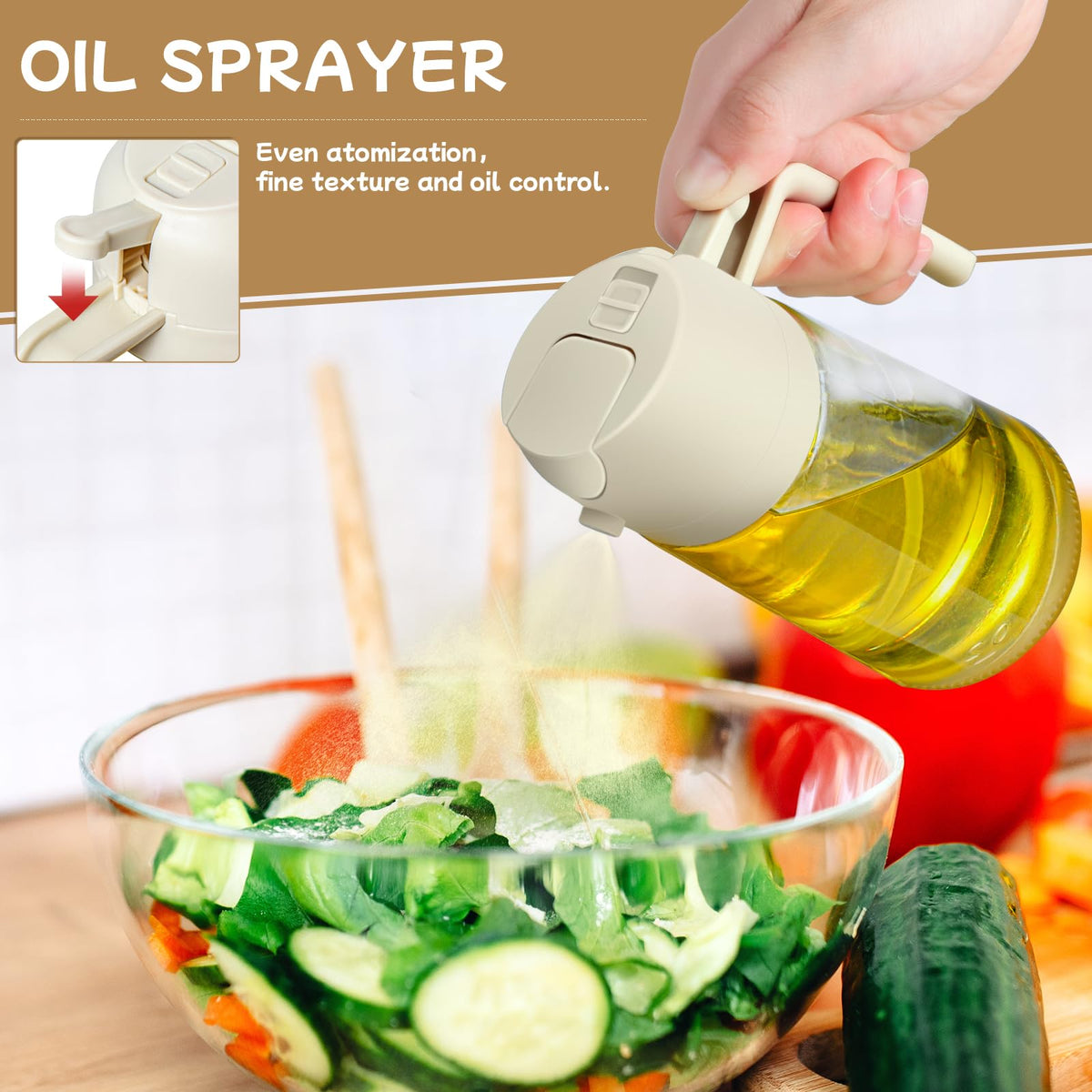 DWTS Danweitesi 2-in-1 design blends spray and pour for convenient prep.