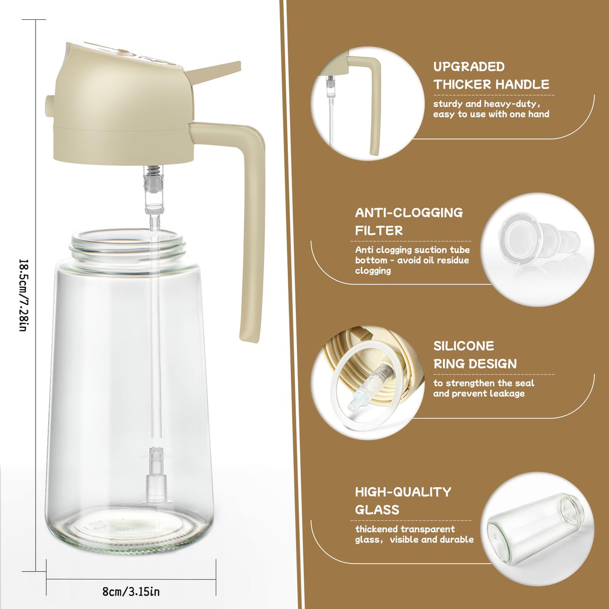 DWTS Danweitesi versatile bottle for oil, vinegar, syrup on the go.