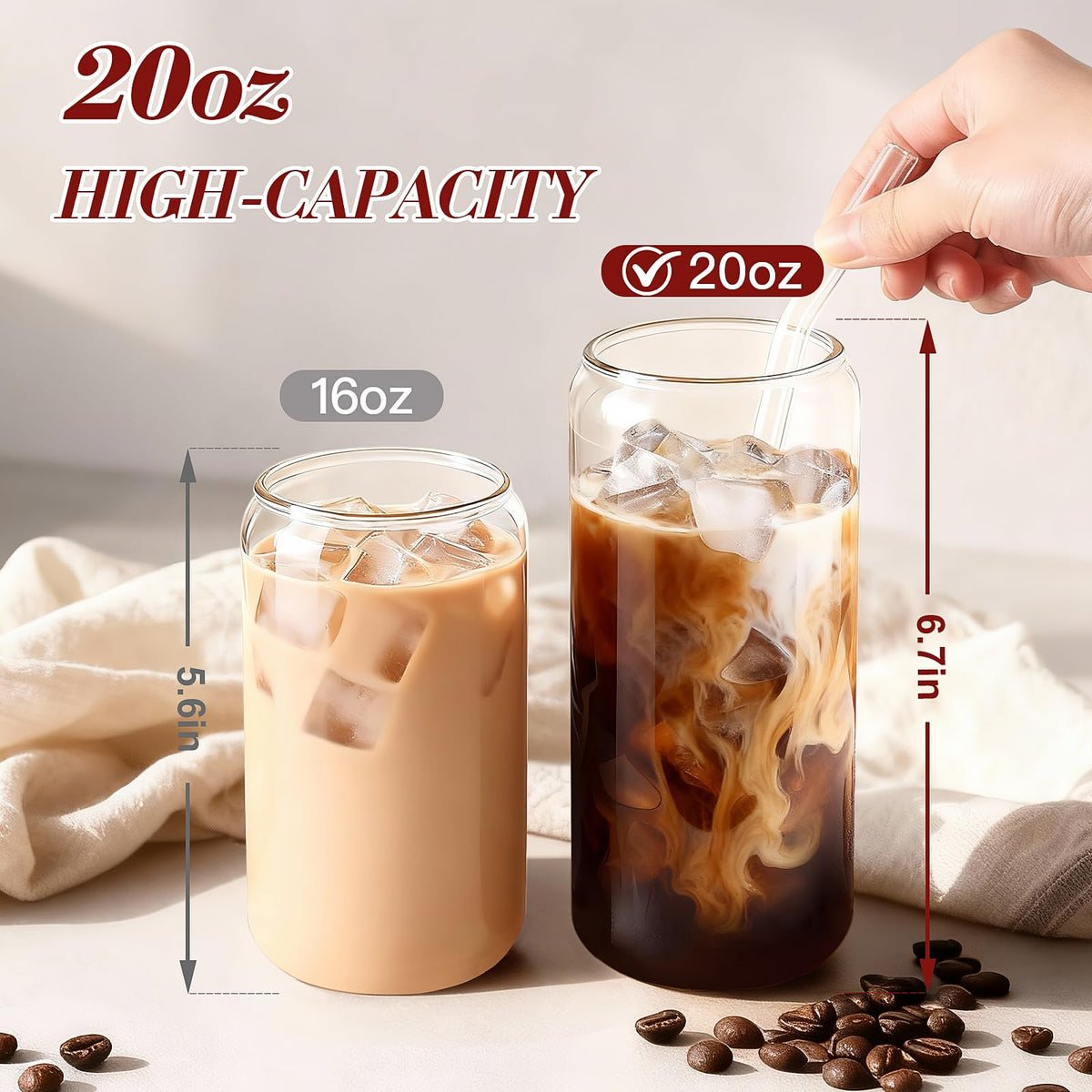 DWTS DANWEITESI wooden lids fit glass cups for a snug seal and rustic look.