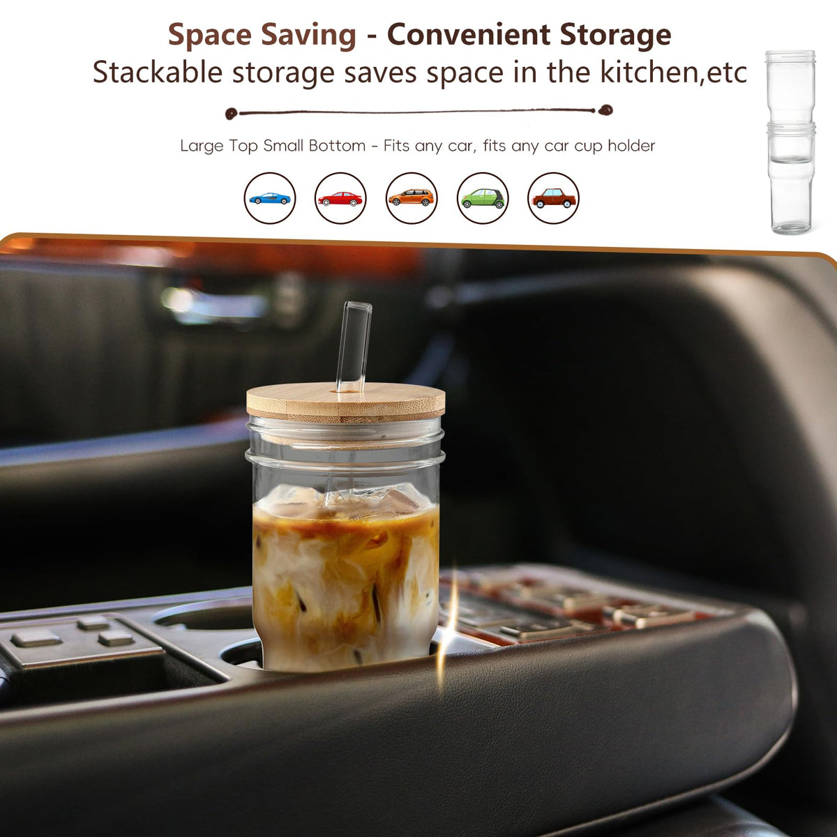 DWTS DANWEITESI cups fit standard car cup holders for travel.