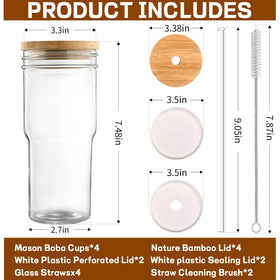 DWTS DANWEITESI glass straws for easy cleaning and drinking.