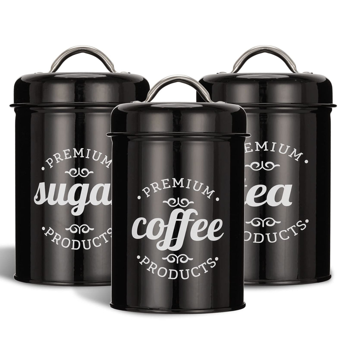 Dxlac 3-piece airtight jars for fresh coffee storage on the kitchen counter.