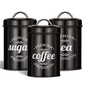 Dxlac 3-piece airtight jars for fresh coffee storage on the kitchen counter.
