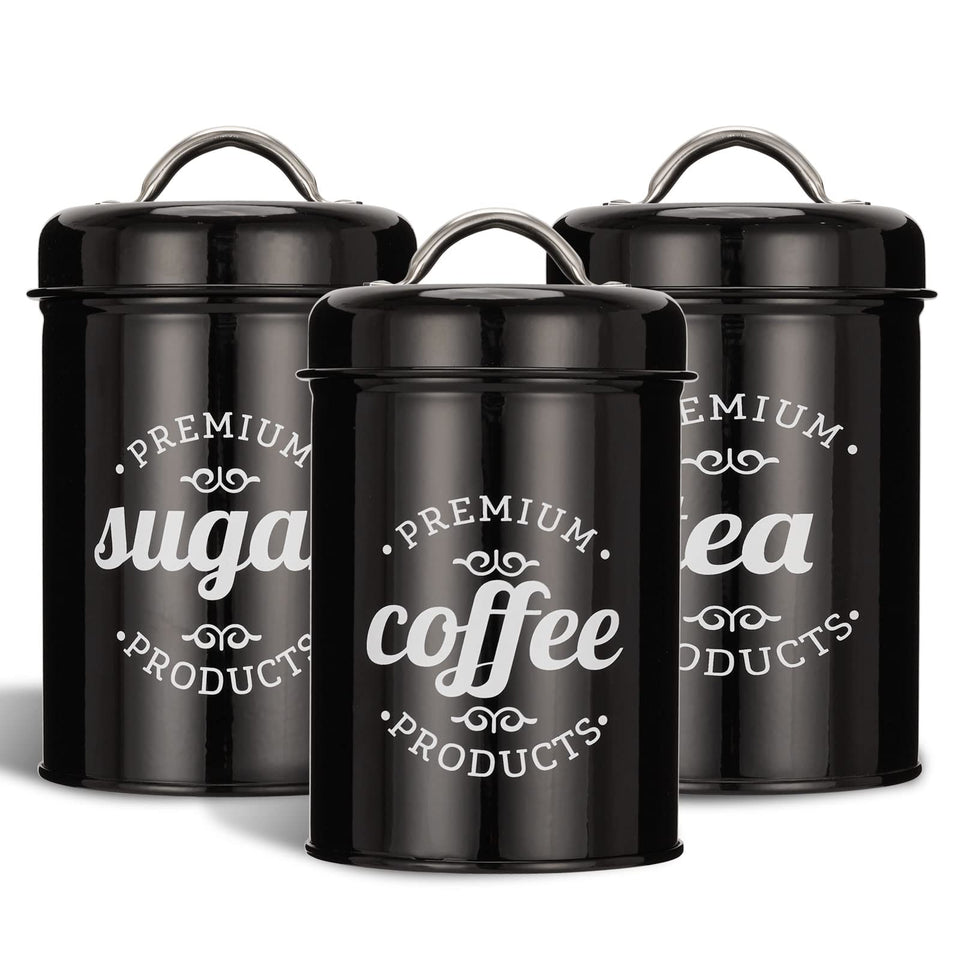Dxlac 3-piece airtight jars for fresh coffee storage on the kitchen counter.