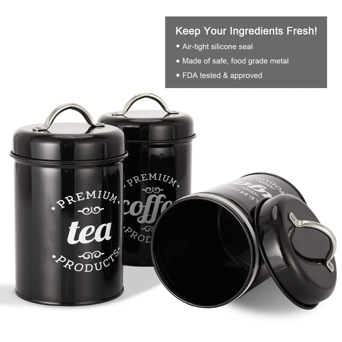 Dxlac sugar canister with airtight seal preserves sweetness and moisture protection.