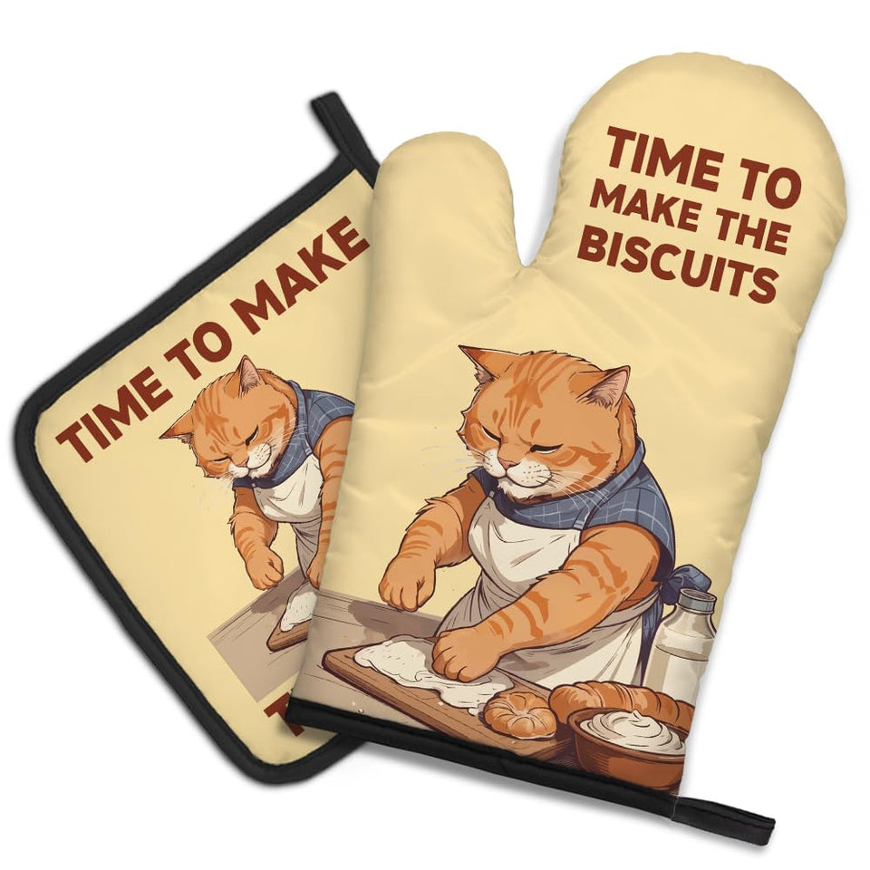 DYJYBMY cat oven mitt set protects hands while baking.