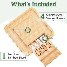 Dynamic Gear bamboo cheese board with grooved rim for crackers and bread