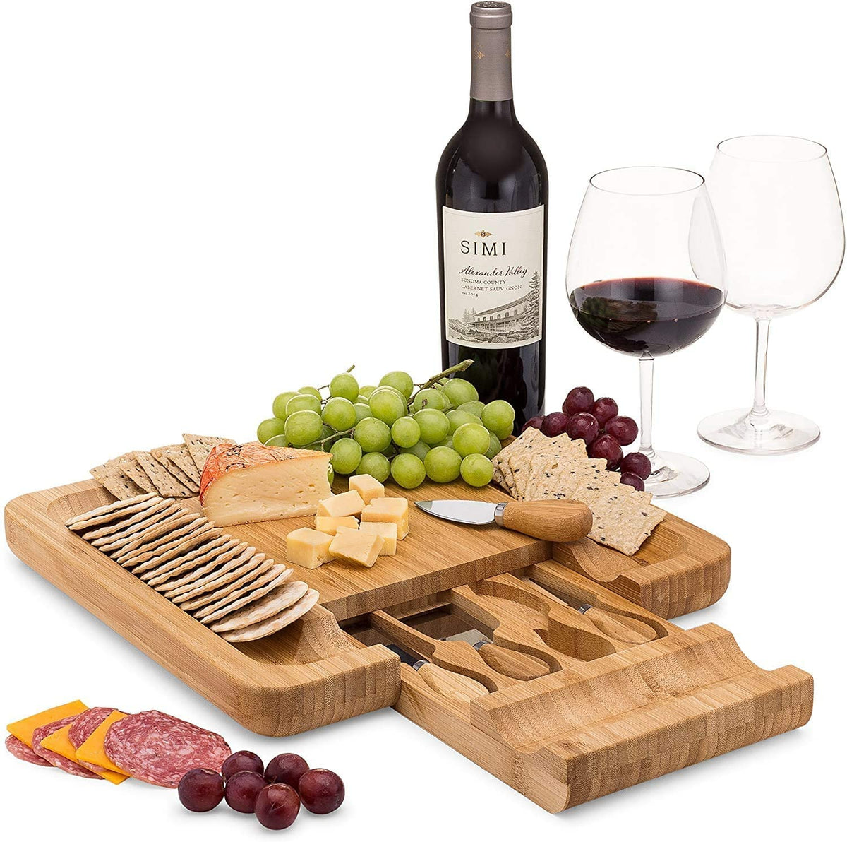 Dynamic Gear charcuterie board top view showing spacious surface for party platters