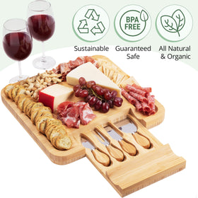 Dynamic Gear serving tray in bamboo finish for elegant presentation
