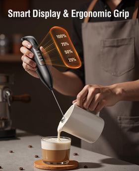 Three-speed control supports delicate matcha, rich hot chocolate, and thick foam.