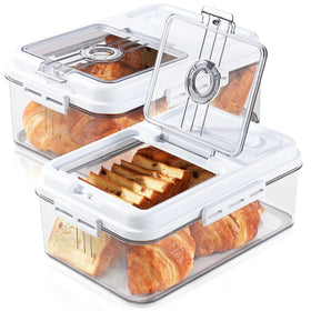 Dynta breadbox airtight lid view demonstrates secure seal for freshness.