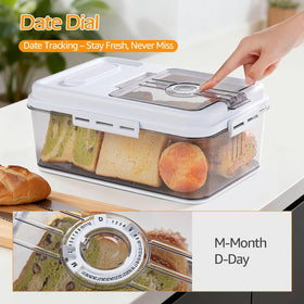 Dynta breadbox large capacity accommodates homemade loaves and pastries.