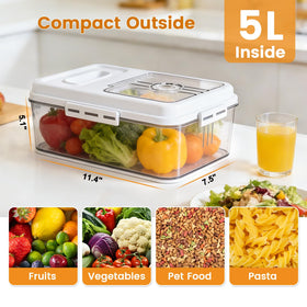 Dynta breadbox magnetic flip-top for easy, convenient bread access.