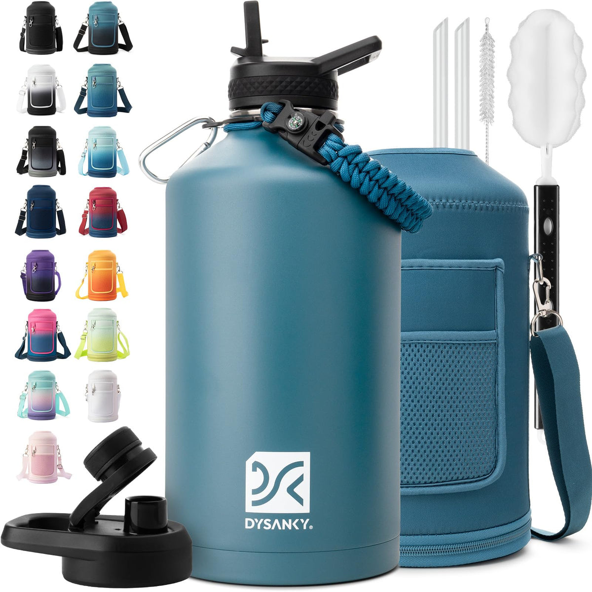 DYSANKY 1-gallon insulated bottle pour for easy ice access on hikes.