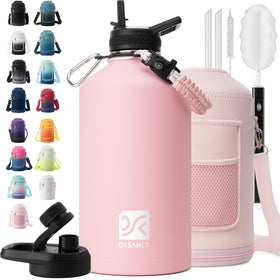 DYSANKY 1-gallon insulated bottle viewed from the top, ideal for long hikes and workouts.