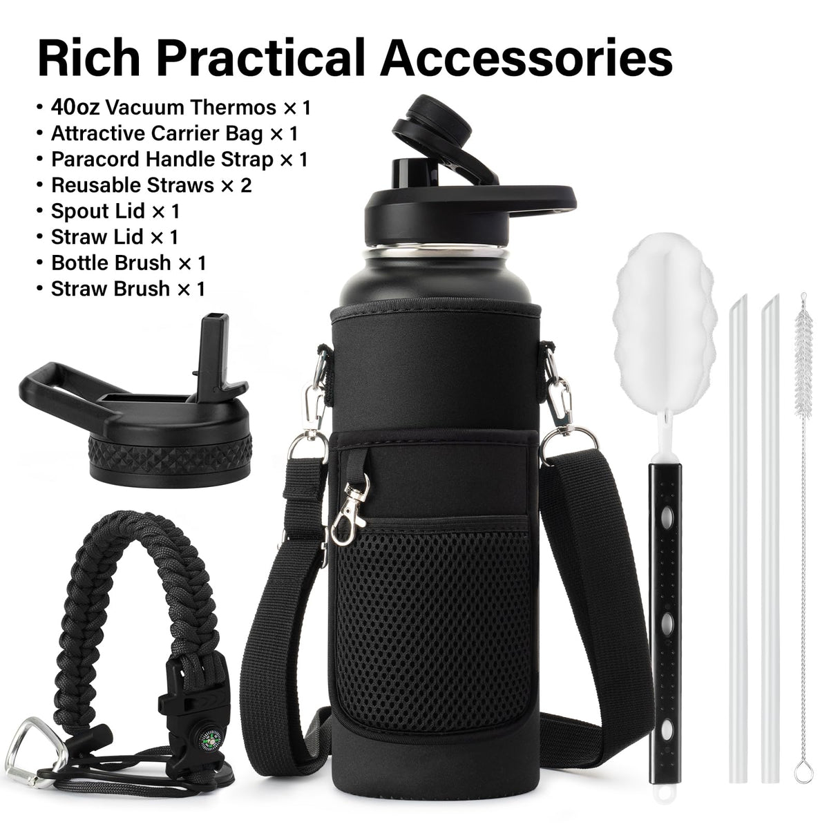 DYSANKY 40 oz bottle inner wall is thick stainless steel for durability.