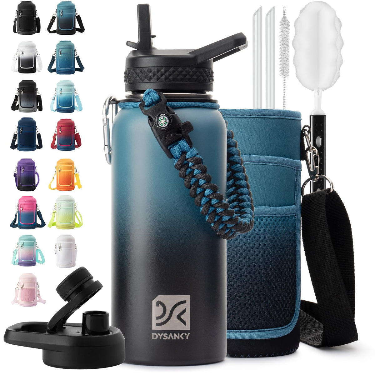 DYSANKY 32 oz insulated bottle close-up showing thick inner wall for temperature retention
