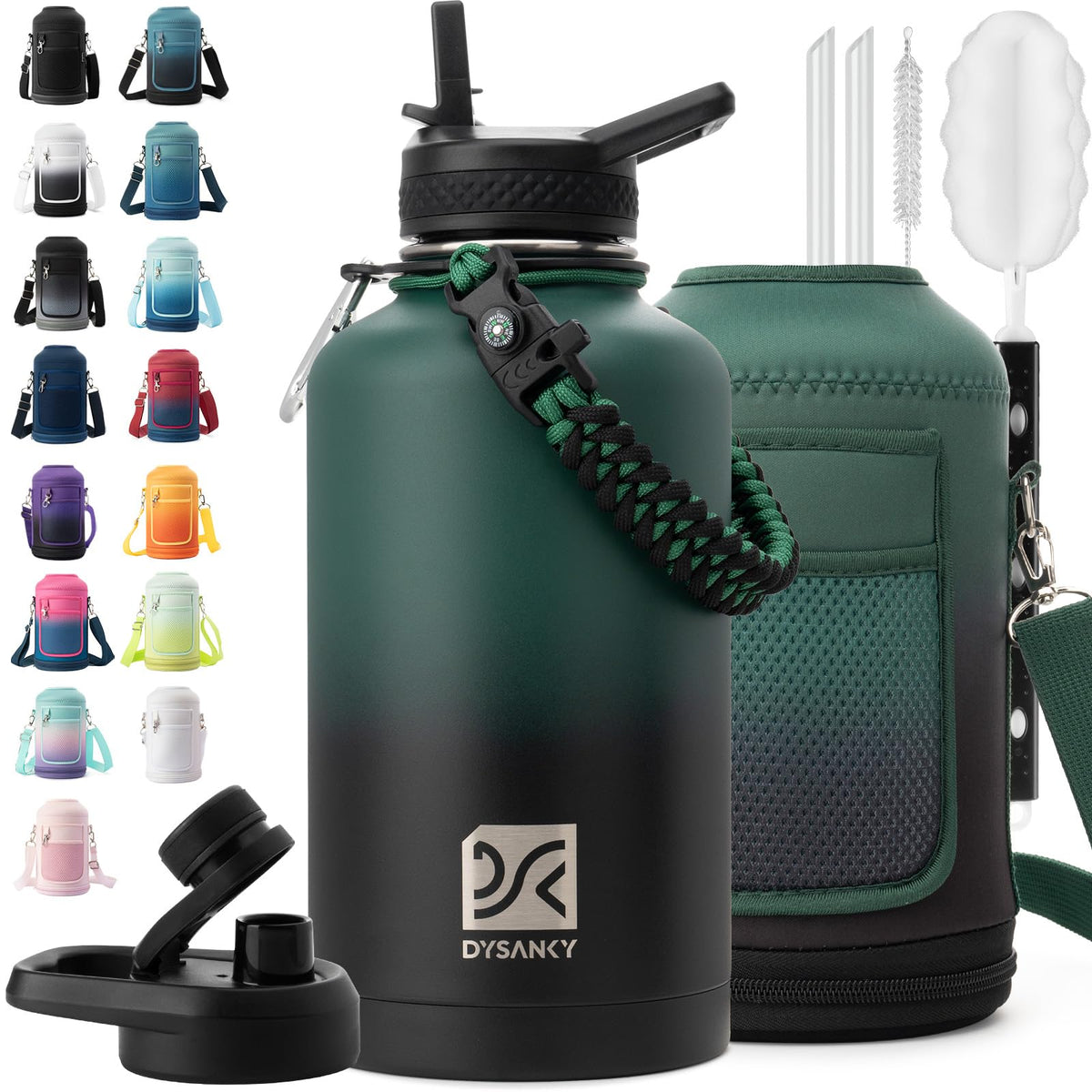 DYSANKY insulated bottle with straw for on-the-go hydration