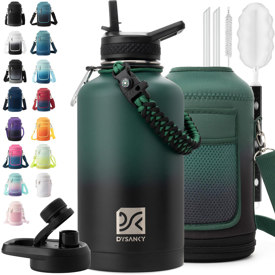 DYSANKY insulated bottle with straw for on-the-go hydration