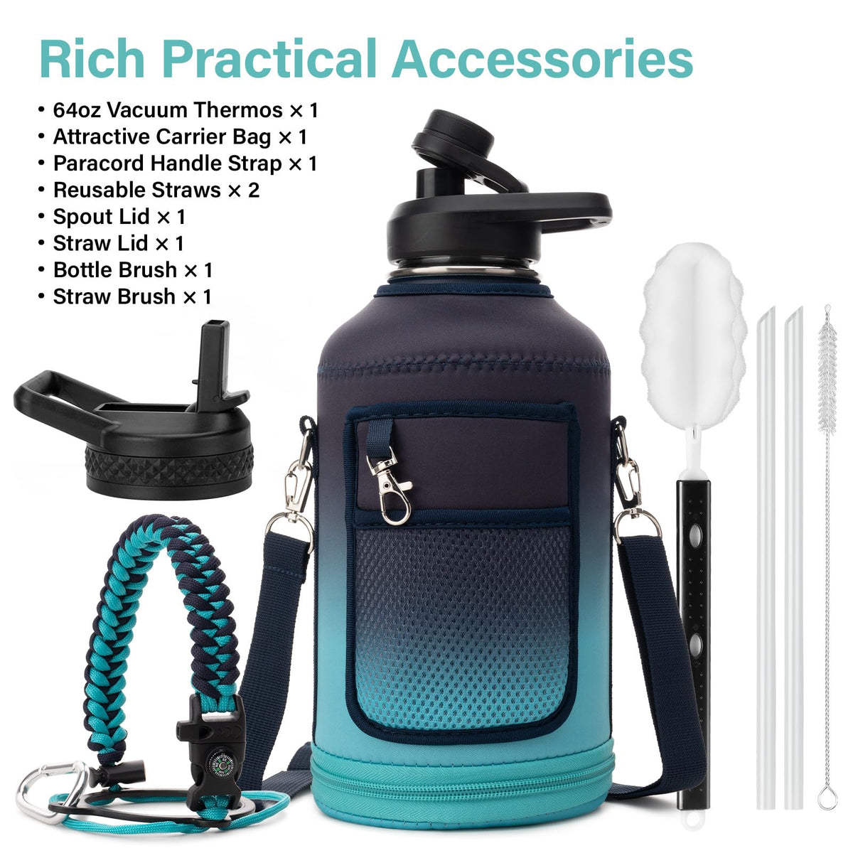 DYSANKY bottle straw enables easy sipping during workouts and outdoor adventures.