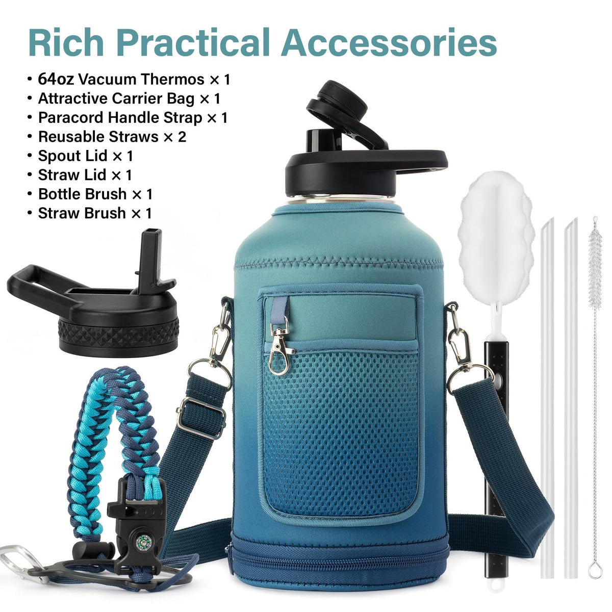 DYSANKY straw included for easy hydration during workouts and hikes.