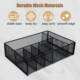 DysanVica six-compartment utensil caddy with open top for quick access.