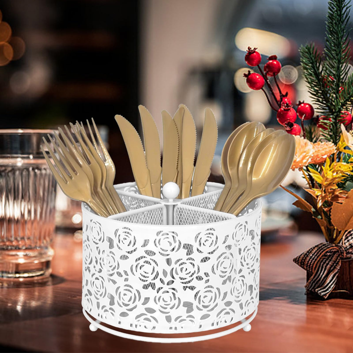 DysanVica white finish adds a clean modern look to gatherings.