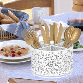 DysanVica four-compartment caddy fits utensils napkins and condiments.